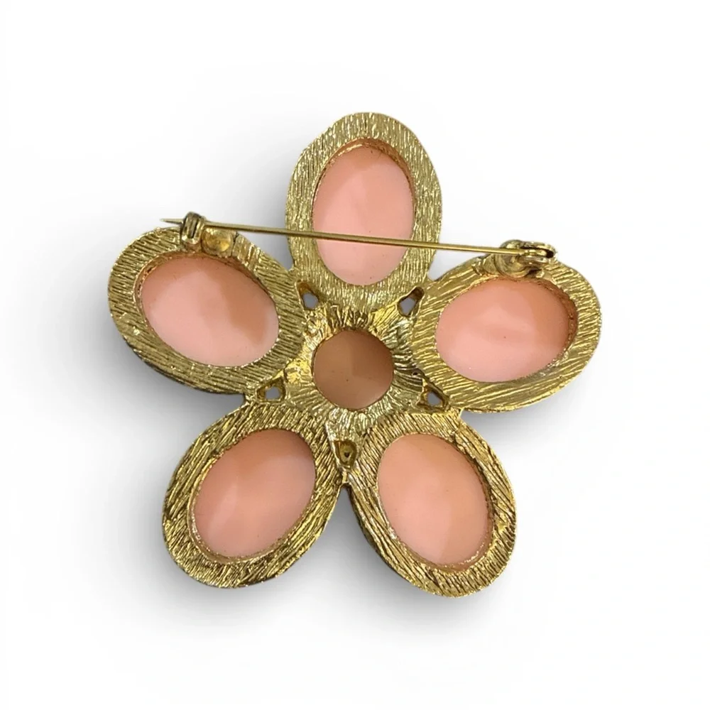 Large Pink Floral Brooch